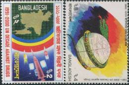 AP0533 Bangladesh 1991 Of The Narcotics Map And Snakes 2v MNH - Drugs