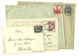 BELGIQUE – Lot De 3 Env. + 2 CPA Illustrées >> FRANCE  LSE : BRUXELLES 2 AOUT 03/60 & 10 NOV.1904/60 &nd - Cartas & Documentos