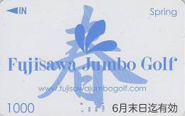 Carte Prépayée JAPON - Sport - GOLF / Fujisawa Djumbo - Season SPRING JAPAN Sports Prepaid Member's Card - 572 - Estaciones