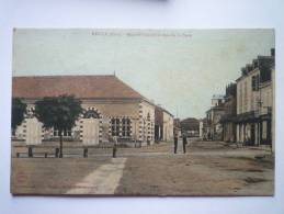 RISCLE  (Gers)  :  Marché  Couvert Et Rue De La  POSTE  -  Carte Couleur - Riscle