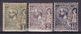 Monaco 1891 Mi. 11-12, 17 Fürst Charles III. MH* - Unused Stamps