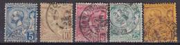 Monaco 1891 Mi. 13-16, 18 Fürst Charles III. - Used Stamps