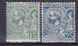 Monaco 1901-21 Mi. 25, 49 Fürst Charles III. MH* - Unused Stamps