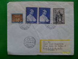 VATICANO Vatican City Lettera Per ESTERO Spagna 4 Valori Differenti - Cartas & Documentos