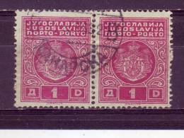 PORTO-COAT OF ARMS-1 DIN-PAIR-T I-POSTMARK-MAKARSKA-CROATIA-YUGOSLAVIA-1931 - Portomarken