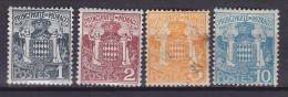 Delcampe - Monaco 1924/25 Mi. 73-74, 76-77 Staatswappen MH* / O - Ungebraucht