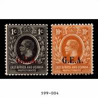 Tanganyika #8-9 MNH Comp Set Of 2 Overprinted G. E. A. - Tanganyika (...-1932)