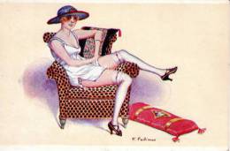 Cartolina Donnina Glamour Erotica FABIANO 1915 Ca. - Fabiano