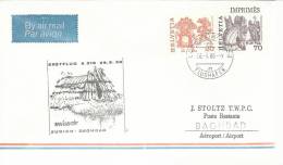 SUIZA CC  PRIMER VUELO ZURICH BAGHDAD AL DORSO MAT - Storia Postale