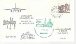 SUIZA CC  PRIMER VUELO ZURICH DUBAI AL DORSO MAT - Lettres & Documents