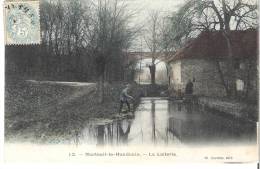 NANTEUIL Le HAUDOUIN 60 La Laiterie Avec Pecheur Double Timbre Recto Et Verso 18-08-1905 - Nanteuil-le-Haudouin