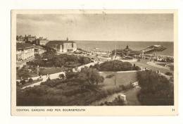 Cp, Angleterre, Bournemouth, Central Gardens And Piers, Voyagée - Bournemouth (from 1972)