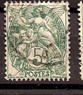 5c Blanc N° 111c  - Type IB Oblitéré - 1900-29 Blanc