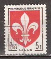 Timbre France Y&T N°1186 (04) Obl.  Armoirie De Lille.  5 F. Brun-noir Et Rouge. Cote 0,15 € - 1941-66 Coat Of Arms And Heraldry