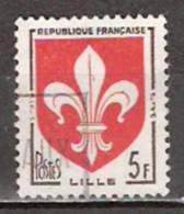 Timbre France Y&T N°1186 (04) Obl.  Armoirie De Lille.  5 F. Brun-noir Et Rouge. Cote 0,15 € - 1941-66 Stemmi E Stendardi