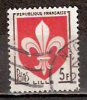 Timbre France Y&T N°1186 (05) Obl.  Armoirie De Lille.  5 F. Brun-noir Et Rouge. Cote 0,15 € - 1941-66 Stemmi E Stendardi