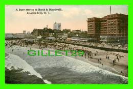 ATLANTIC CITY, NJ - A BUSY STRECHT OF BEACH & BOARDWALK - POST CARD DISTRIBUTING CO - - Atlantic City