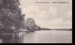 WisconsinFort Atkinson Scene On Rock River Albertype - Otros & Sin Clasificación