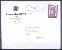 SEUL Sur   LETTRE  Annee   1956  Avec  Timbre   EUROPA 4F Violet     Ent PUB De ANVERS - Lettres & Documents