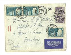 PARIS – Bureau N°73 « R. Du Rendez-Vous »  LSE  -  Tarif P.A. « INDES Britaniques » à 100F - 1927-1959 Cartas & Documentos