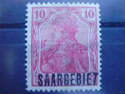 Saargebiet 33 V. *,  Falz, Leicht Besch. Gummierung, Aufdr.: Schrägstehendes "T" - Unused Stamps