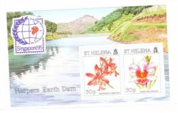 St Helena 1995 Singapore Stamp Exhibition Orchids Flowers S/S MNH - Sainte-Hélène