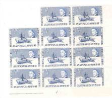 British Antarctic Territority BAT 1963 QE 1/2p Blk Of 11 MNH - Unused Stamps