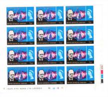 British Antarctic Territority BAT 1966 Churchill Memorial Issue 1/2p Blk Of 12 MNH - Unused Stamps