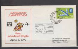 Premier Vol /First Flight / Erstflug / Barbados - Madrid - Amsterdam  , KLM - Airmail