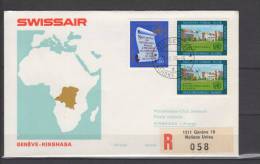 Premier Vol /First Flight / Erstflug /  Genève - Kinshasa , Swissair - Erst- U. Sonderflugbriefe