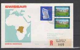 Premier Vol /First Flight / Erstflug /  Genève - Kinshasa  , Swissair - Erst- U. Sonderflugbriefe