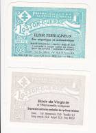 2 EtiquetteS LOSSON GUERRE Pharmacie De La Croix De Lorraine Elixir METZ - Labels