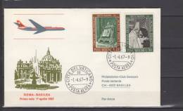 Premier Vol /First Flight / Erstflug / Roma - Basilea , Swissair - Airmail