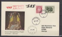 Premier Vol /First Flight / Erstflug /   Tromso - Kirma , SAS - Storia Postale