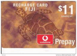 Fiji, $11, Vodafone, Turtle, 2 Scans. - Fiji