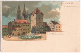Regensburg Moltkeplatz Color Litho Signiert P Kraemer 12. Juni 1900 Fast TOP-Erhaltung - Regensburg