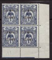 WALLIS Et FUTUNA 1922 / 1925 Poste Yvert N° 18  En Bloc De 4 Coin De Feuille  Neuf Sans Charniere - Unused Stamps