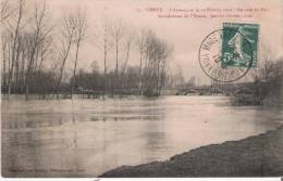 CHENY 27 L'ARMANCON  LE 10 02 1910 . EN AVAL DU PONT INONDATIONS DE L'YONNE JANVIER FEVRIER 1910 - Cheny