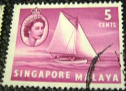 Singapore 1955 Lombok Sloop 5c - Used - Singapour (...-1959)