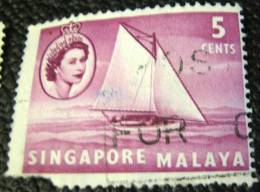 Singapore 1955 Lombok Sloop 5c - Used - Singapur (...-1959)