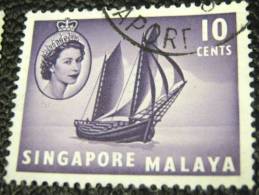 Singapore 1955 Timber Tongkong 10c - Used - Singapore (...-1959)