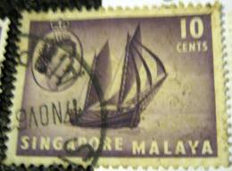 Singapore 1955 Timber Tongkong 10c - Used - Singapour (...-1959)