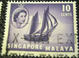 Singapore 1955 Timber Tongkong 10c - Used - Singapour (...-1959)