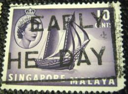 Singapore 1955 Timber Tongkong 10c - Used - Singapour (...-1959)