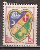 Timbre France Y&T N°1195 (02) Obl.  Armoirie D´Alger.  15 F. Polychrome. Cote 0,15 € - 1941-66 Coat Of Arms And Heraldry