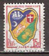 Timbre France Y&T N°1195 (04) Obl.  Armoirie D´Alger.  15 F. Polychrome. Cote 0,15 € - 1941-66 Escudos Y Blasones