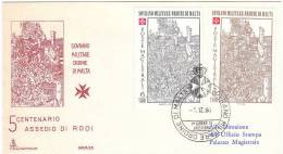 SMOM 1980 NATALE FDC APPARIZIONE DELLA VERGINE ASSEDIO RODI - Malta (la Orden De)