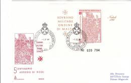 SMOM 1980 BF NATALE FDC APPARIZIONE DELLA VERGINE ASSEDIO RODI - Malta (la Orden De)