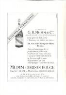 Champagne Mumm Cordon Rouge - Publicité 1969-70 / Programme Théâtre Michel, Paris - Alcools