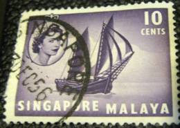 Singapore 1955 Timber Tongkong 10c - Used - Singapur (...-1959)